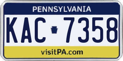PA license plate KAC7358