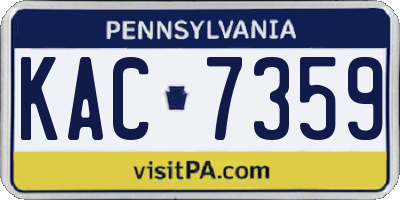 PA license plate KAC7359