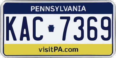 PA license plate KAC7369