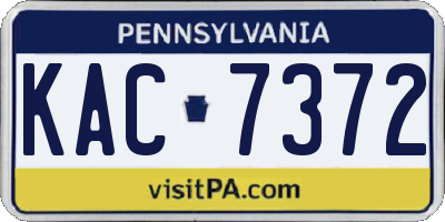 PA license plate KAC7372