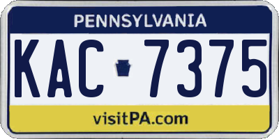 PA license plate KAC7375