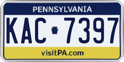PA license plate KAC7397
