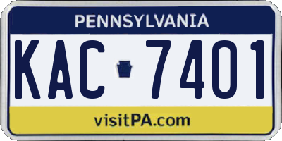 PA license plate KAC7401