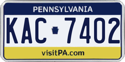 PA license plate KAC7402