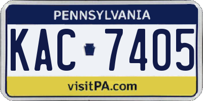 PA license plate KAC7405