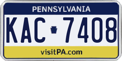PA license plate KAC7408
