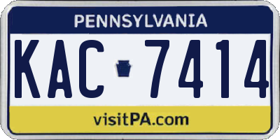 PA license plate KAC7414