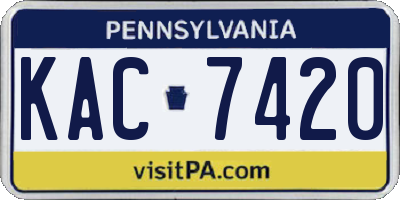 PA license plate KAC7420