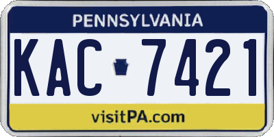 PA license plate KAC7421