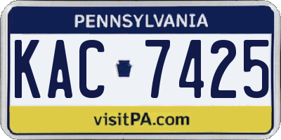 PA license plate KAC7425