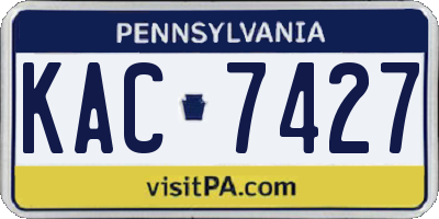 PA license plate KAC7427