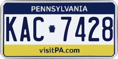 PA license plate KAC7428