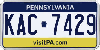 PA license plate KAC7429