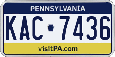 PA license plate KAC7436