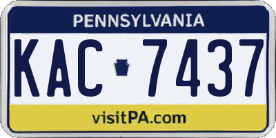 PA license plate KAC7437