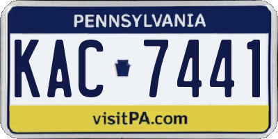 PA license plate KAC7441