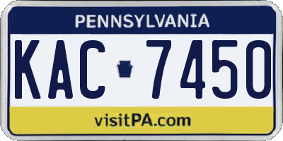 PA license plate KAC7450