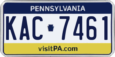 PA license plate KAC7461