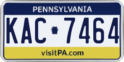PA license plate KAC7464