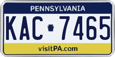 PA license plate KAC7465