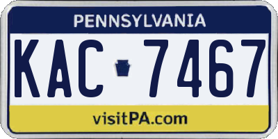 PA license plate KAC7467