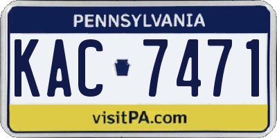 PA license plate KAC7471