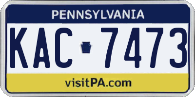 PA license plate KAC7473