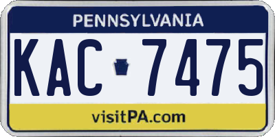 PA license plate KAC7475
