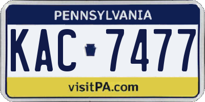 PA license plate KAC7477