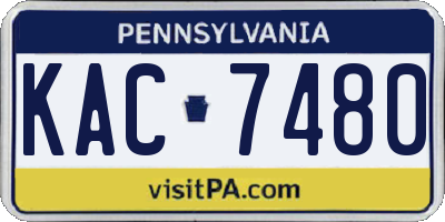 PA license plate KAC7480