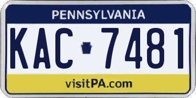 PA license plate KAC7481