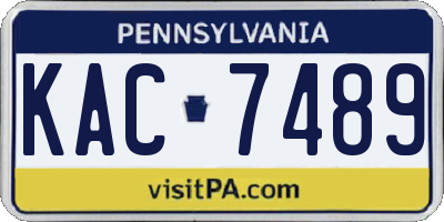 PA license plate KAC7489