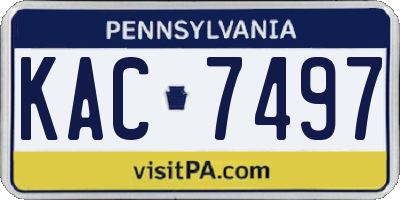 PA license plate KAC7497