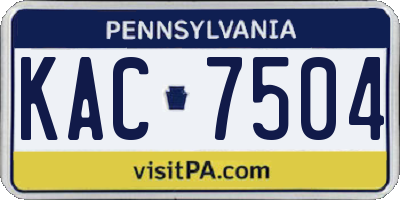 PA license plate KAC7504