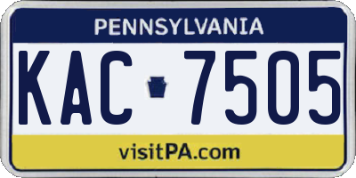 PA license plate KAC7505