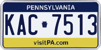 PA license plate KAC7513