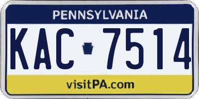 PA license plate KAC7514