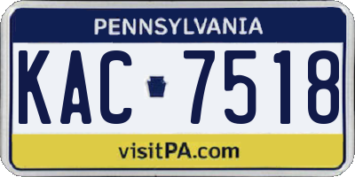 PA license plate KAC7518