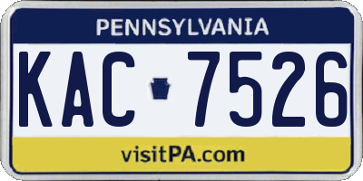PA license plate KAC7526
