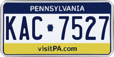 PA license plate KAC7527