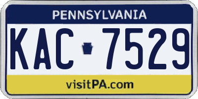 PA license plate KAC7529