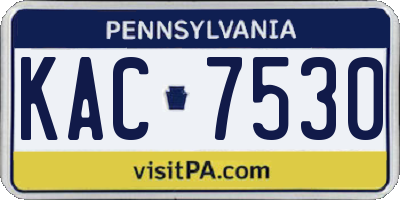 PA license plate KAC7530