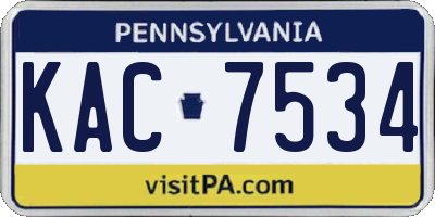 PA license plate KAC7534