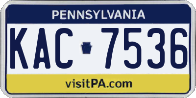 PA license plate KAC7536