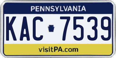 PA license plate KAC7539