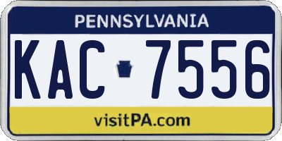 PA license plate KAC7556