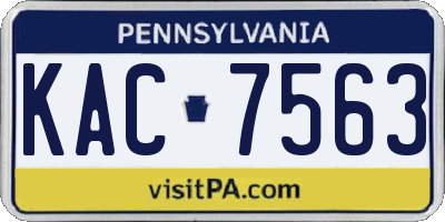 PA license plate KAC7563