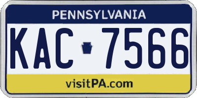 PA license plate KAC7566