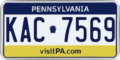 PA license plate KAC7569