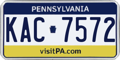 PA license plate KAC7572